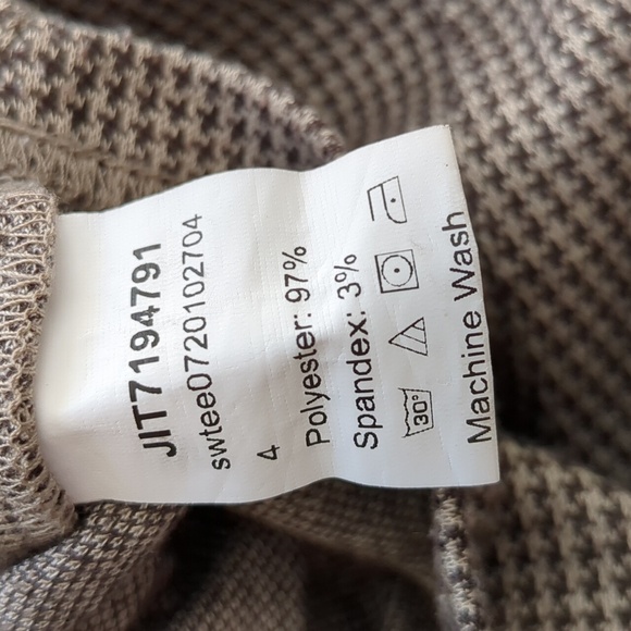 Brown Long Sleeve Collared Cropped Shirt Top Unbranded - Picture 13 of 14